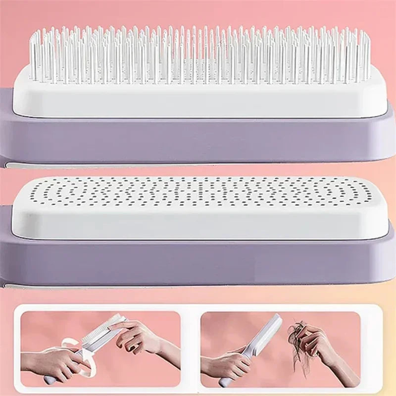 Self Cleaning Hair Brush Comb Retractable Hair Brushes Easy Clean Hair Comb with Retractable Bristles Anti Static Massage Comb