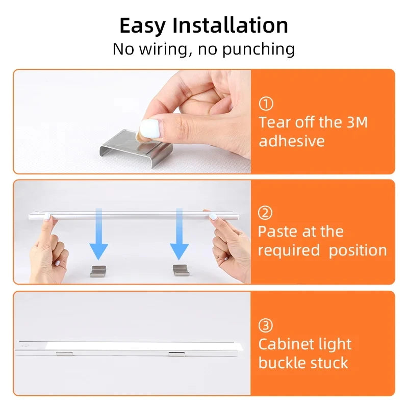 Motion Sensor Cabinet Lights Dimmable LED Night Light Wireless USB Rechargeable Led Tube Light for Wardrobe 3Colors Night Lamp